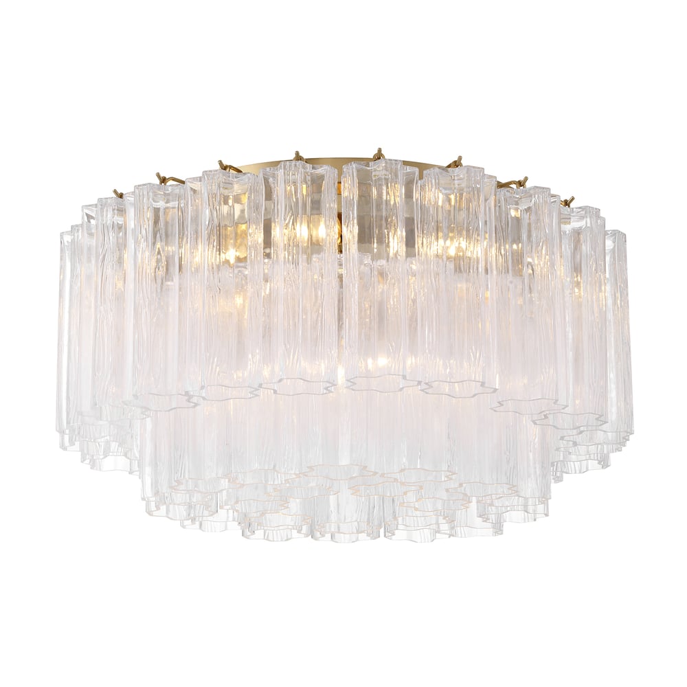 Aurora Ceiling Lamp Glass Tube Layered Amber - Blowlighting