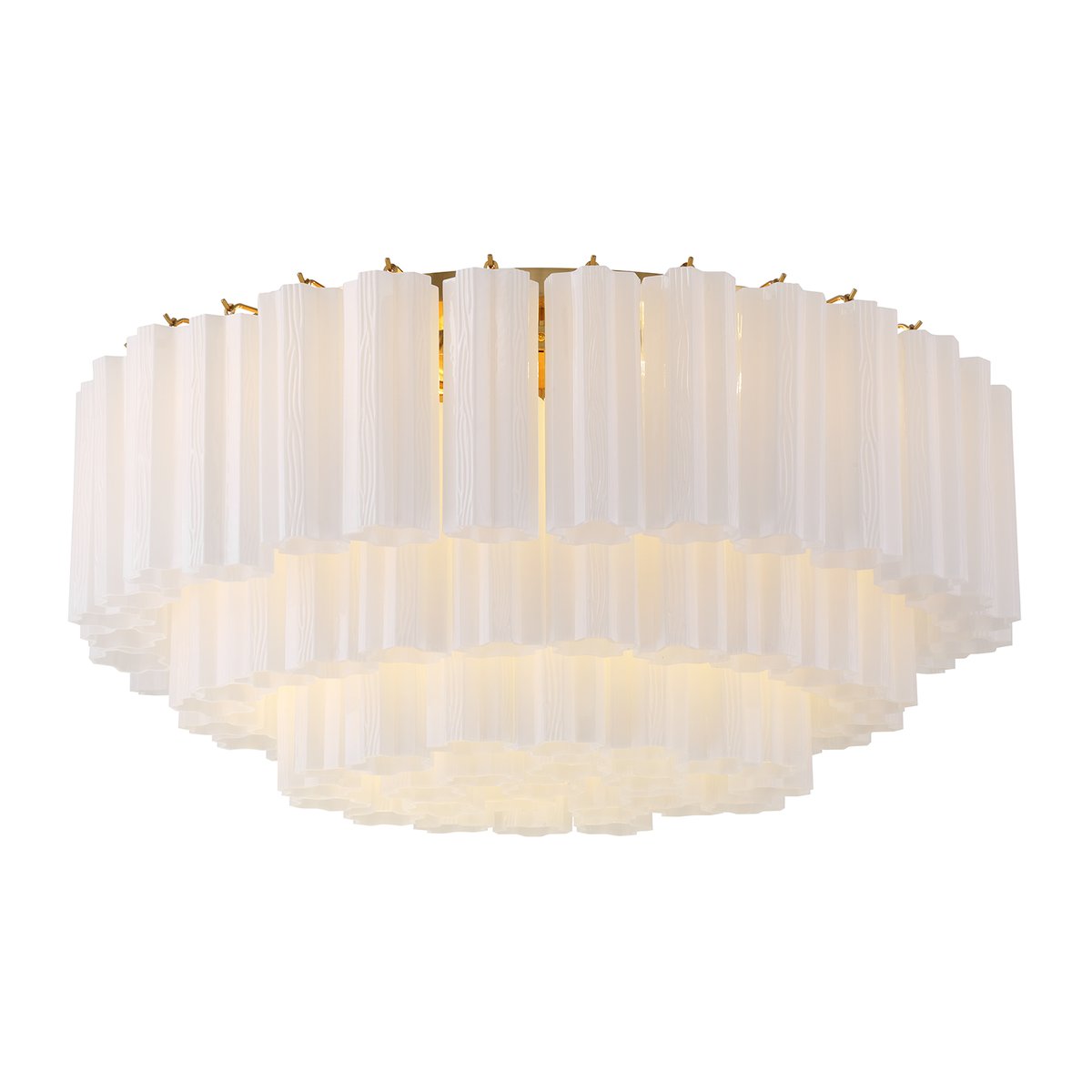 Aurora Ceiling Lamp Glass Tube Layered Amber - Blowlighting
