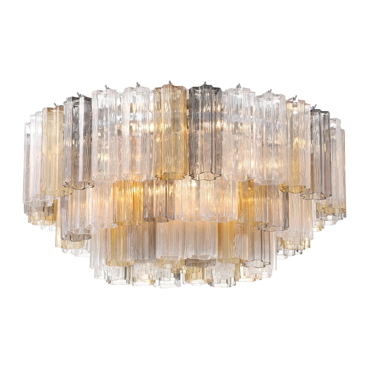 Aurora Ceiling Lamp Glass Tube Layered Amber - Blowlighting