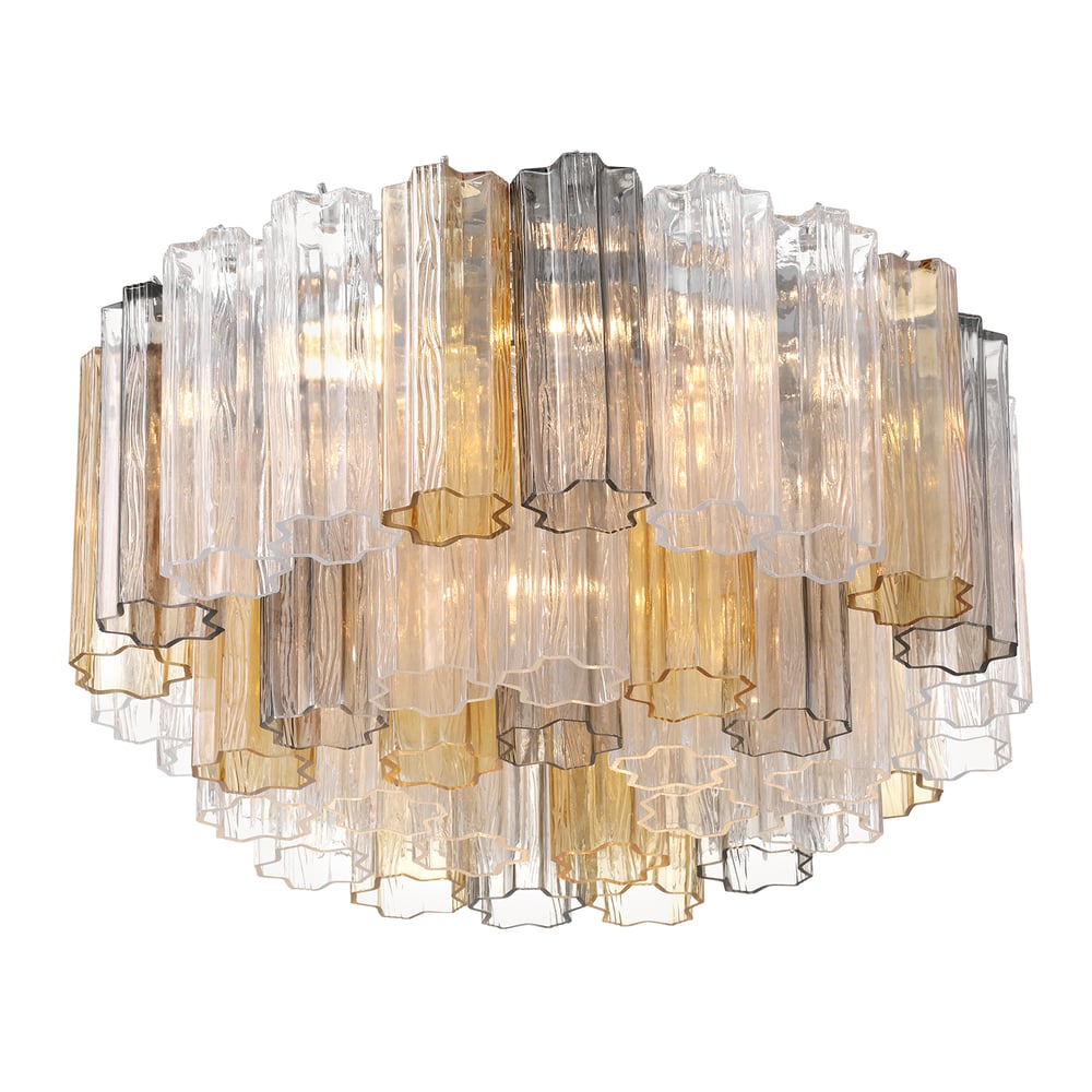 Aurora Ceiling Lamp Glass Tube Layered Amber - Blowlighting