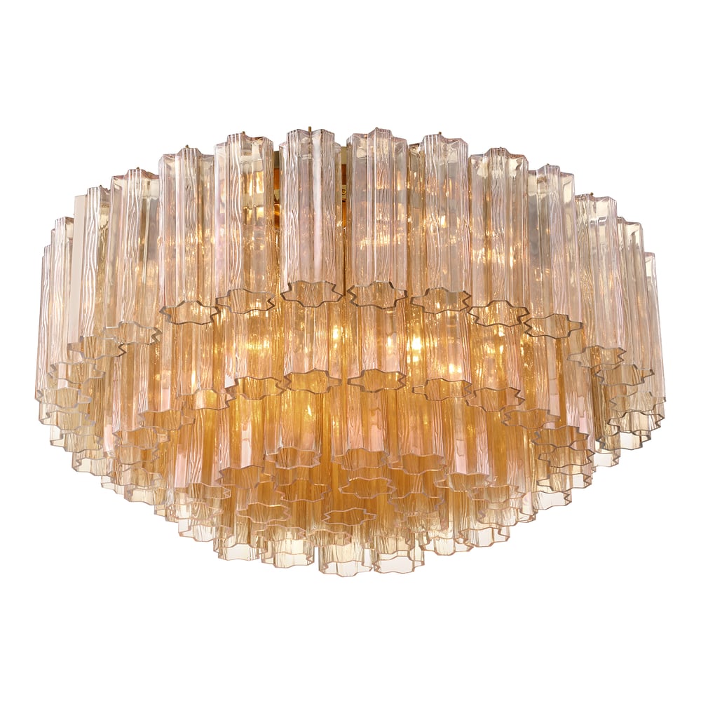 Aurora Ceiling Lamp Glass Tube Layered Amber - Blowlighting