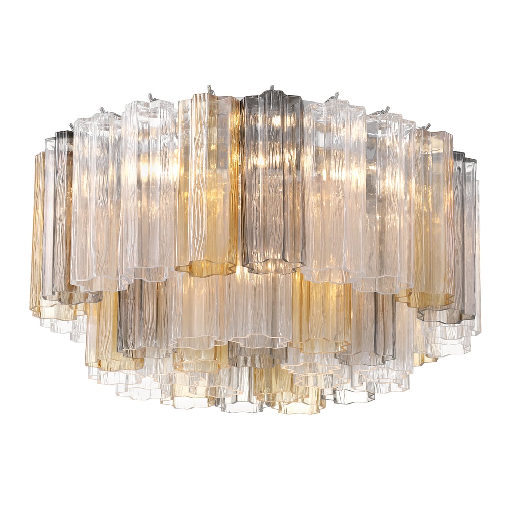 Aurora Ceiling Lamp Glass Tube Layered Amber - Blowlighting