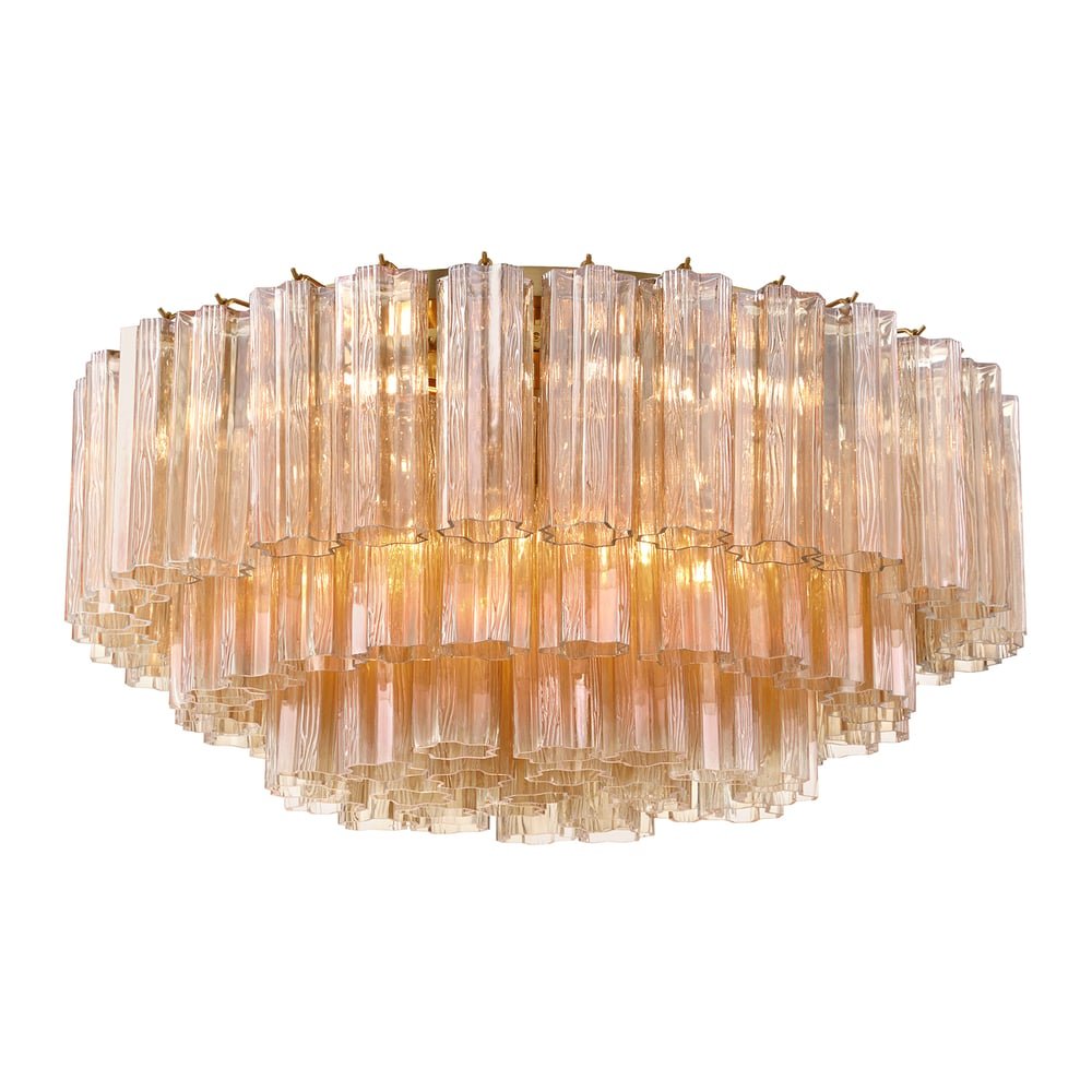 Aurora Ceiling Lamp Glass Tube Layered Amber - Blowlighting