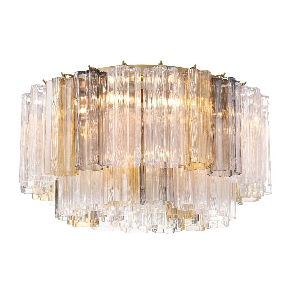 Aurora Ceiling Lamp Glass Tube Layered Amber - Blowlighting