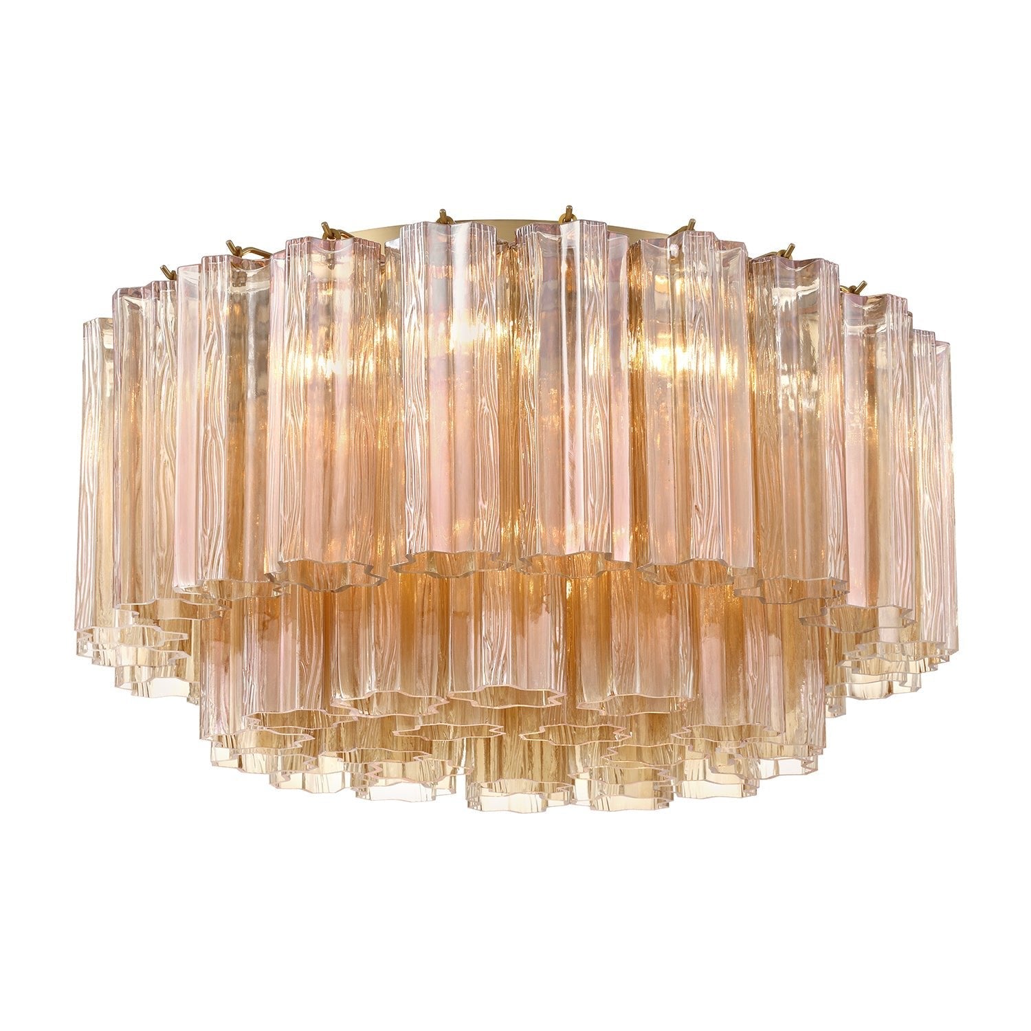 Aurora Ceiling Lamp Glass Tube Layered Amber - Blowlighting