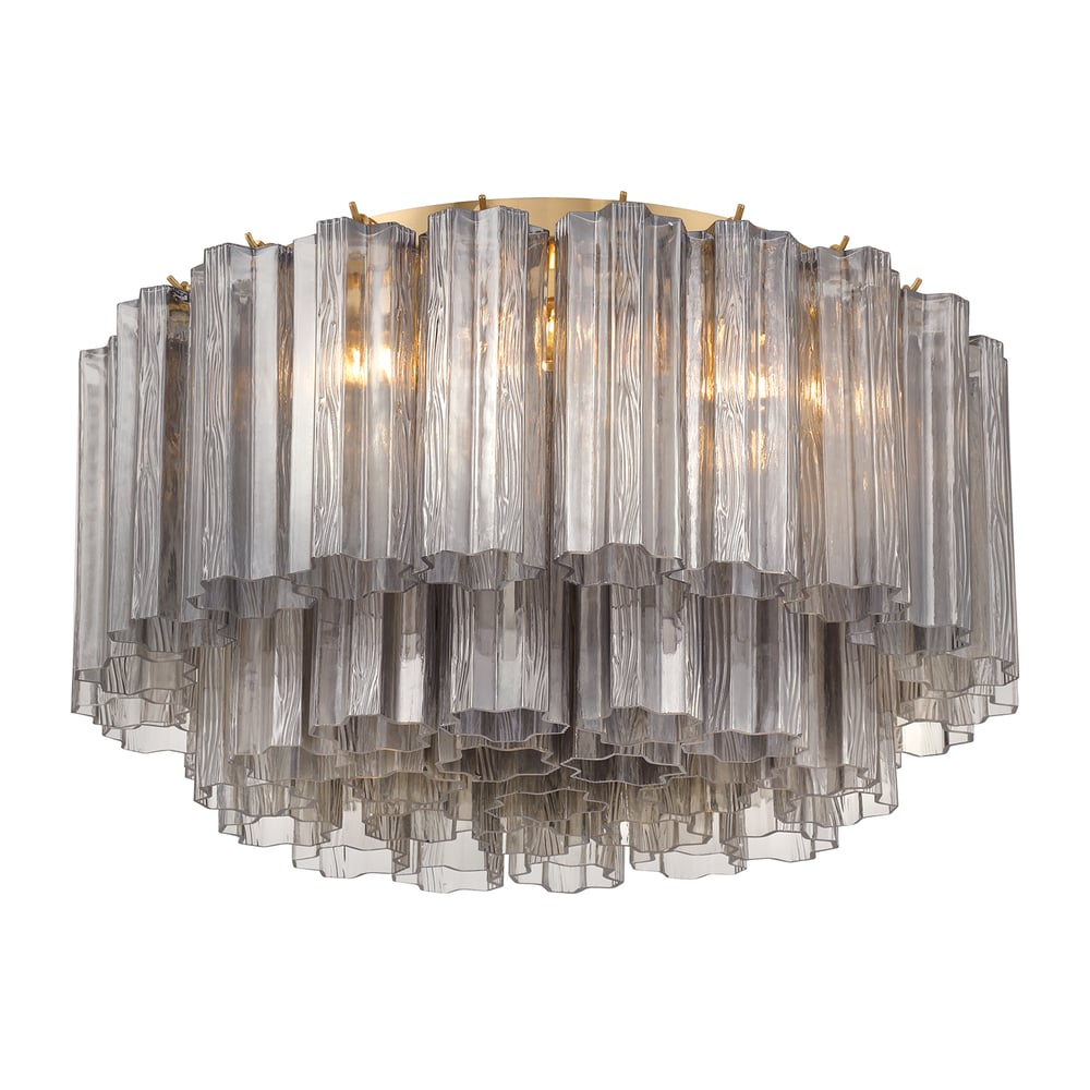 Aurora Ceiling Lamp Glass Tube Layered Amber - Blowlighting
