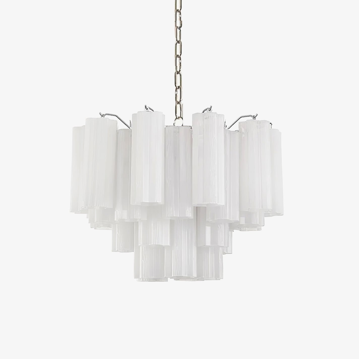Aurora Chandelier White Layered Tube - Blowlighting