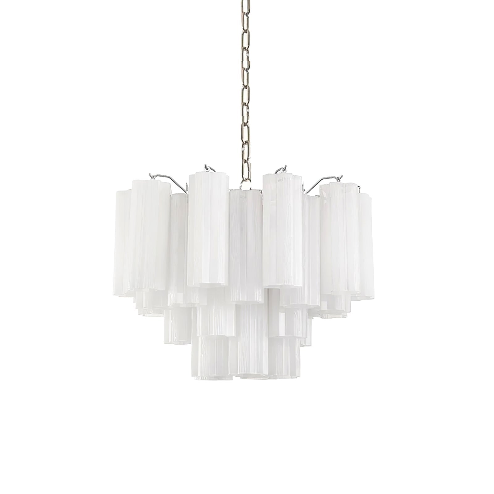 Aurora Chandelier White Layered Tube - Blowlighting