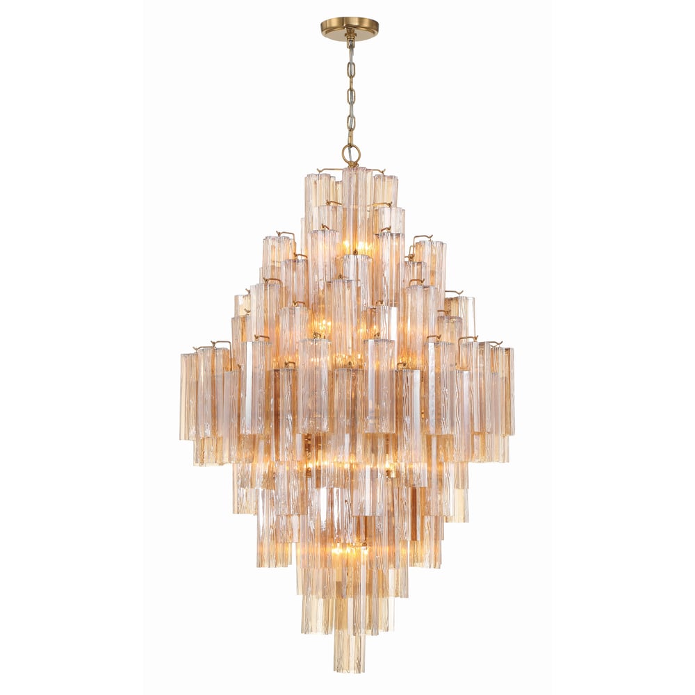Aurora Diamond Chandelier Glass Tube Layered Amber - Blowlighting