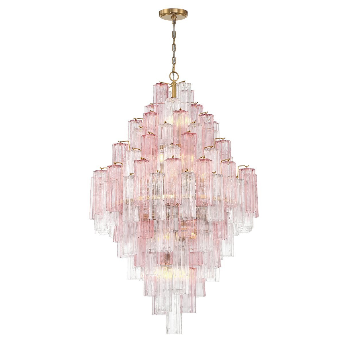 Aurora Diamond Chandelier Glass Tube Layered Amber - Blowlighting