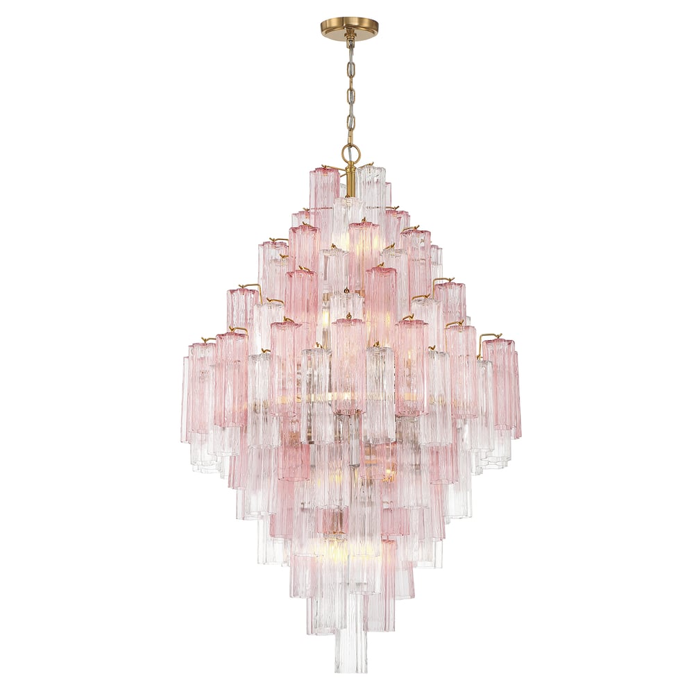 Aurora Diamond Chandelier Glass Tube Layered Amber - Blowlighting