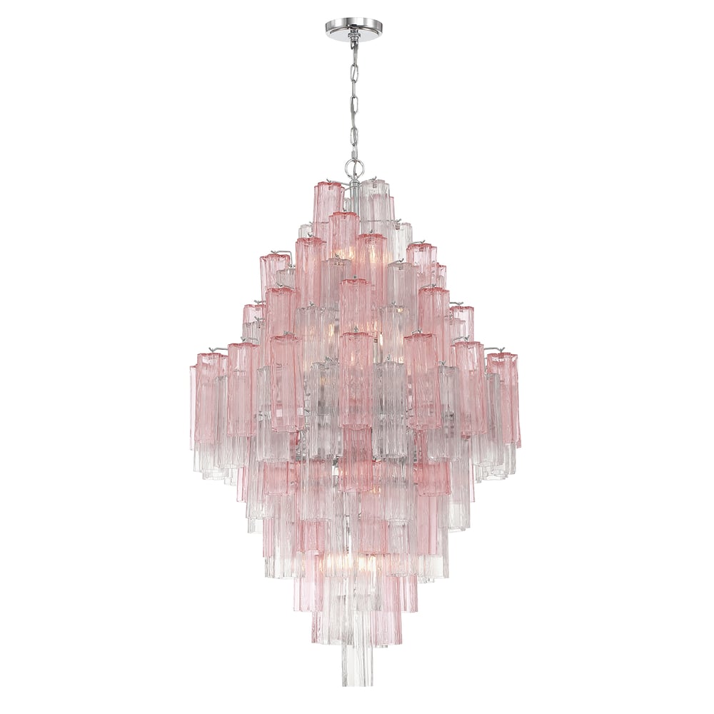 Aurora Diamond Chandelier Glass Tube Layered Amber - Blowlighting
