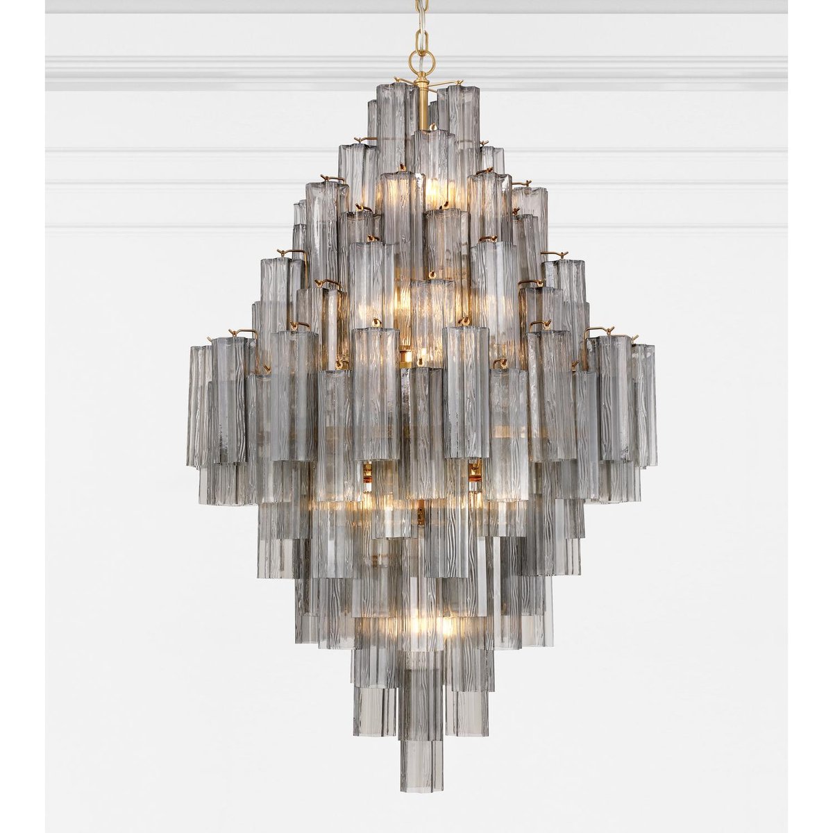 Aurora Diamond Chandelier Glass Tube Layered Amber - Blowlighting