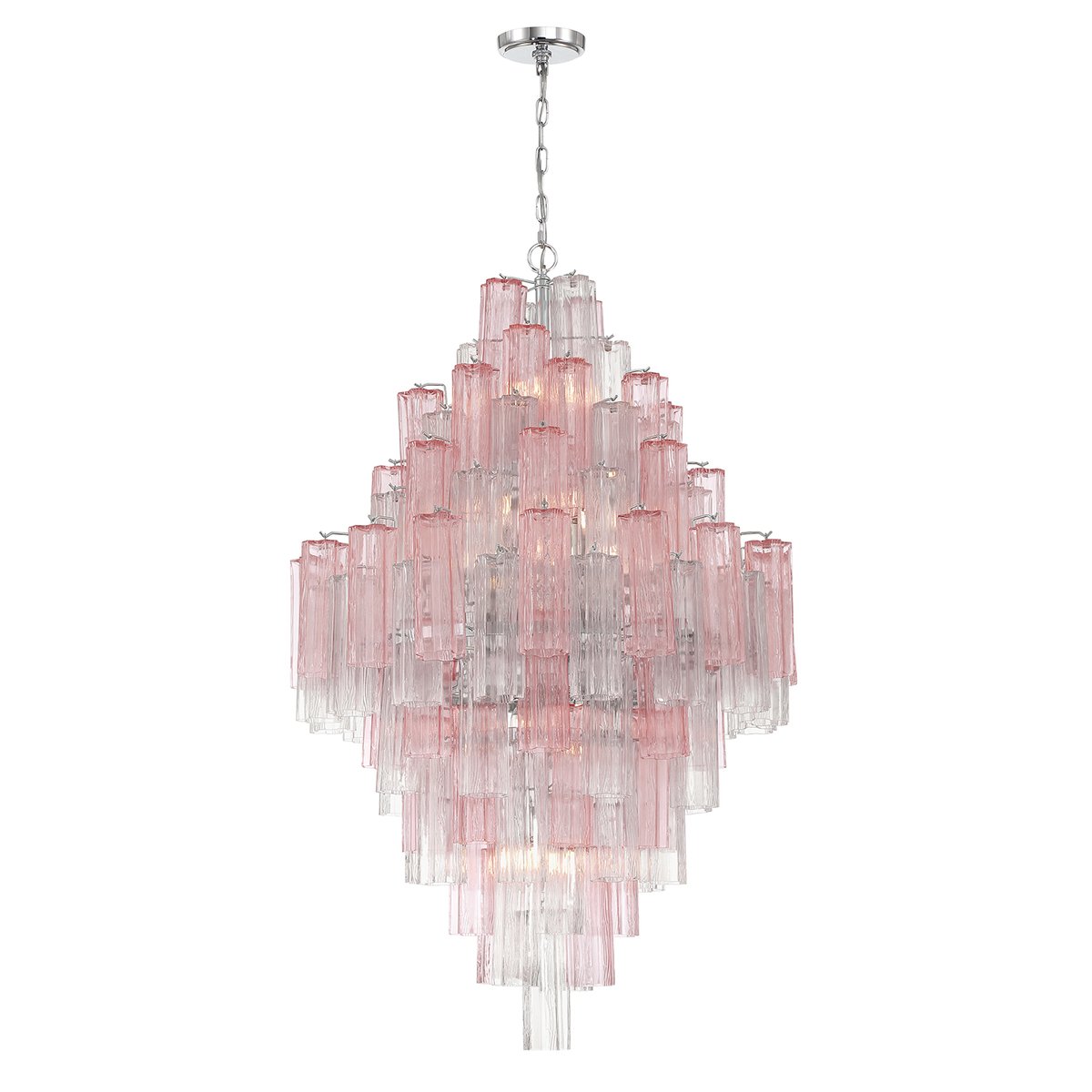 Aurora Diamond Chandelier Glass Tube Layered Amber - Blowlighting