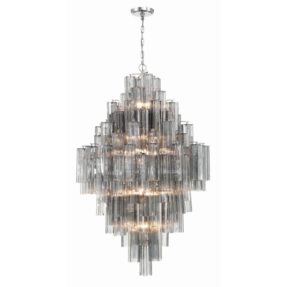 Aurora Diamond Chandelier Glass Tube Layered Amber - Blowlighting