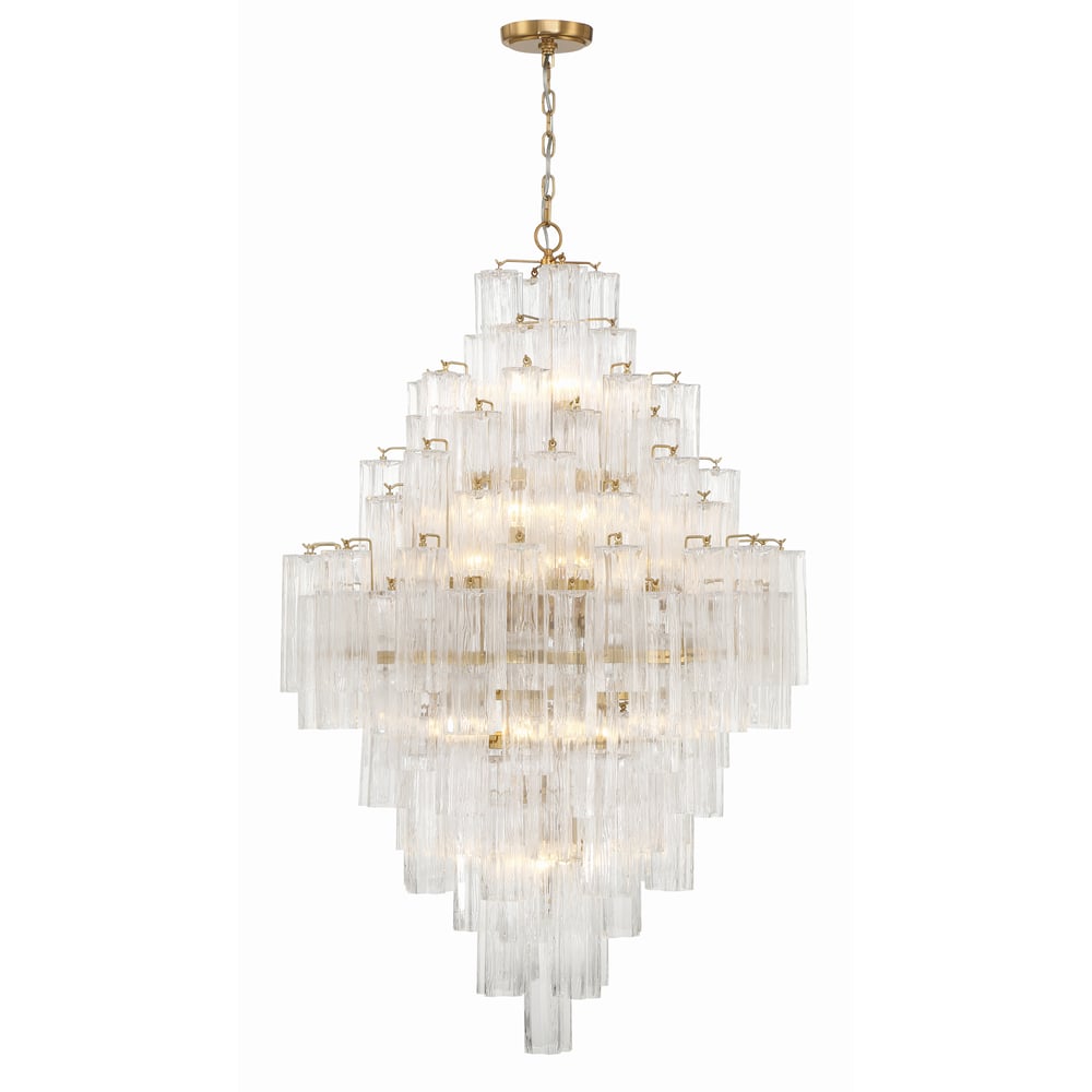 Aurora Diamond Chandelier Glass Tube Layered Amber - Blowlighting