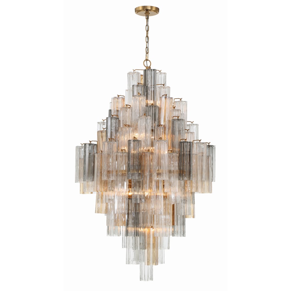Aurora Diamond Chandelier Glass Tube Layered Amber - Blowlighting