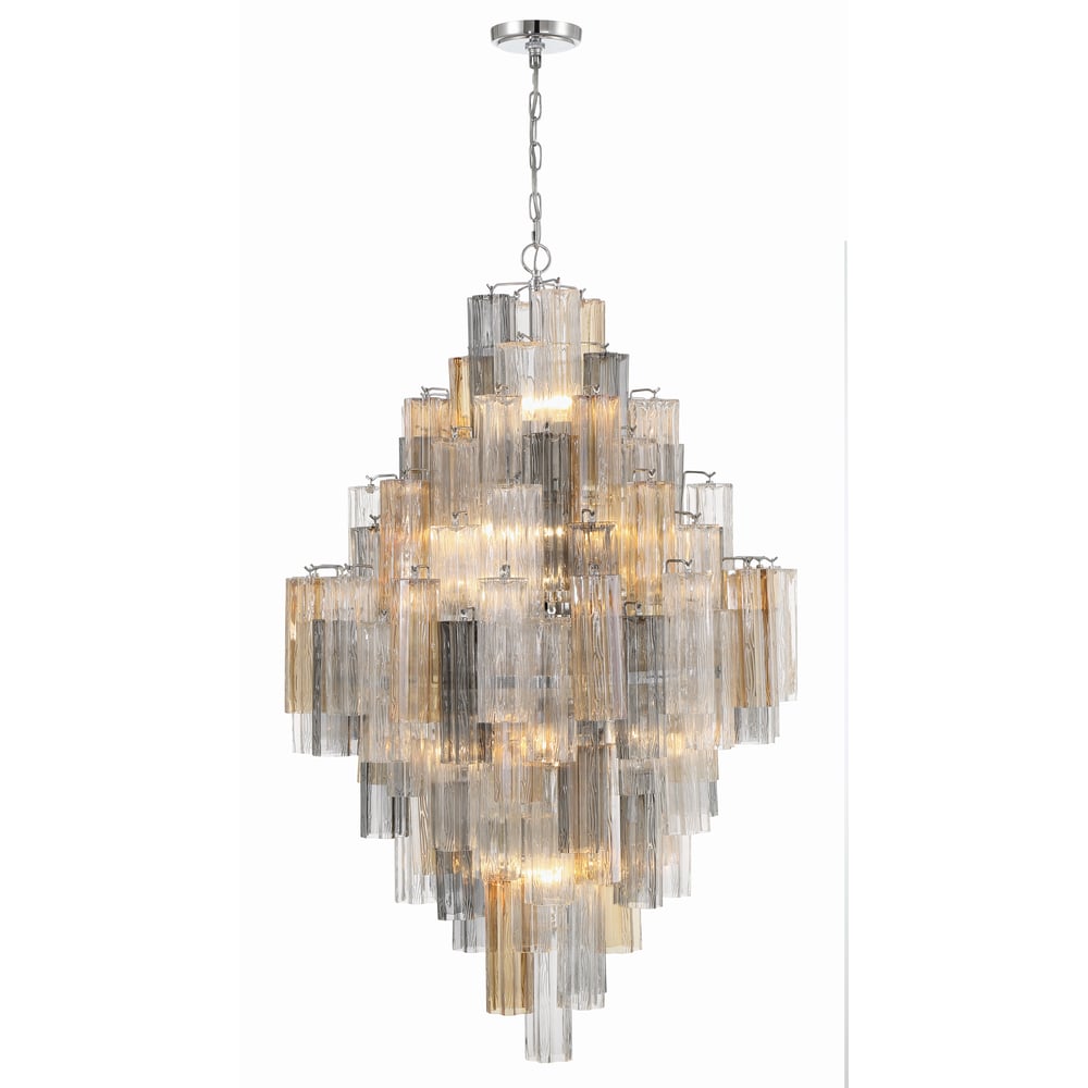 Aurora Diamond Chandelier Glass Tube Layered Amber - Blowlighting