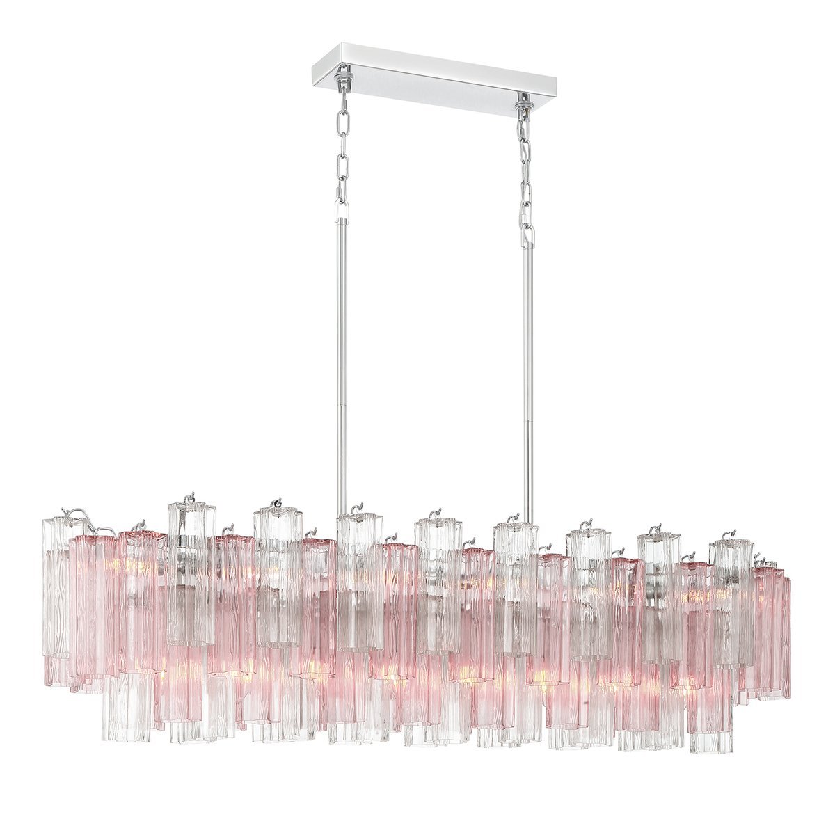 Aurora Linear Chandelier Glass Tube Tiered Amber - Blowlighting