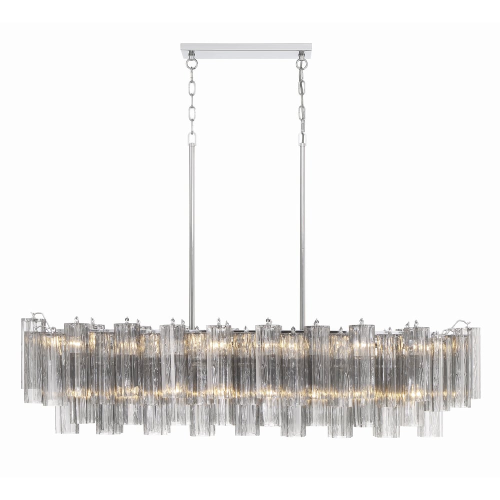 Aurora Linear Chandelier Glass Tube Tiered Amber - Blowlighting