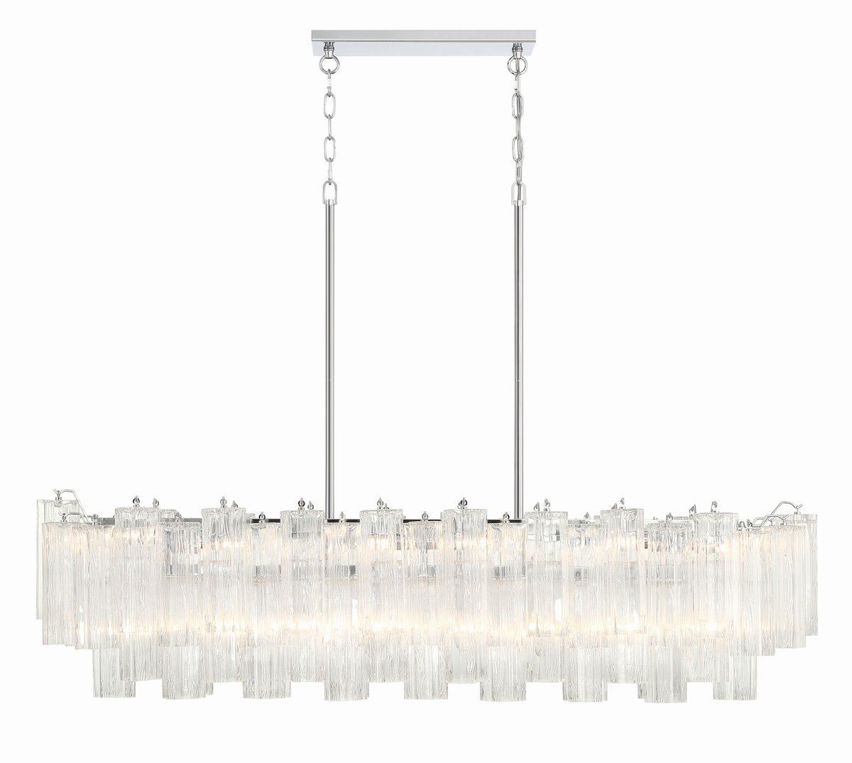 Aurora Linear Chandelier Glass Tube Tiered Amber - Blowlighting