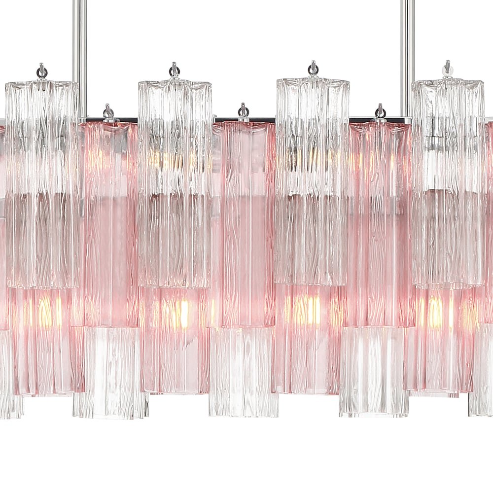 Aurora Linear Chandelier Glass Tube Tiered Amber - Blowlighting