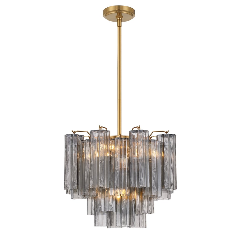 Aurora Murano Chandelier Glass Tube Layered Amber - Blowlighting