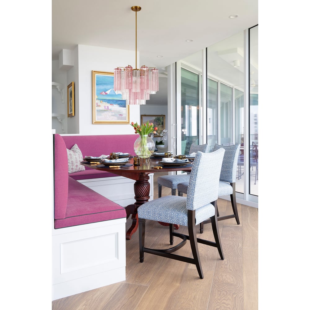 Aurora Murano Chandelier Glass Tube Layered Amber - Blowlighting