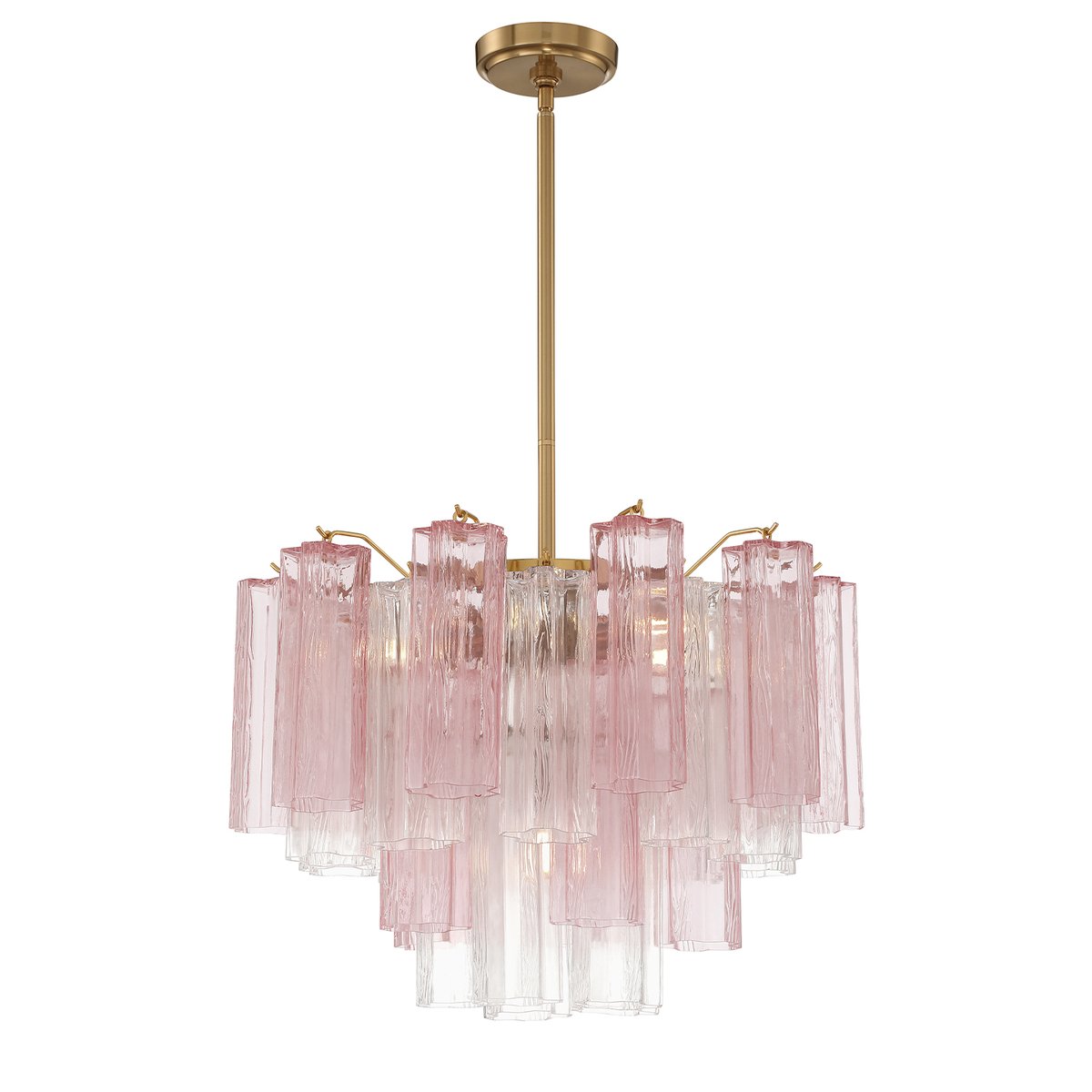 Aurora Murano Chandelier Glass Tube Layered Amber - Blowlighting