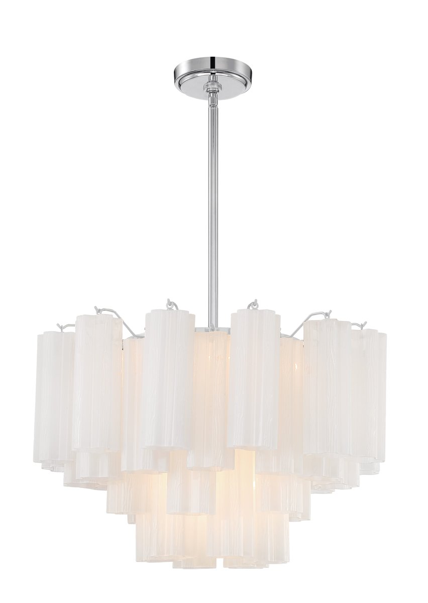 Aurora Murano Chandelier Glass Tube Layered Amber - Blowlighting
