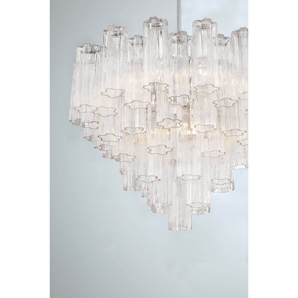 Aurora Murano Chandelier Glass Tube Layered Amber - Blowlighting