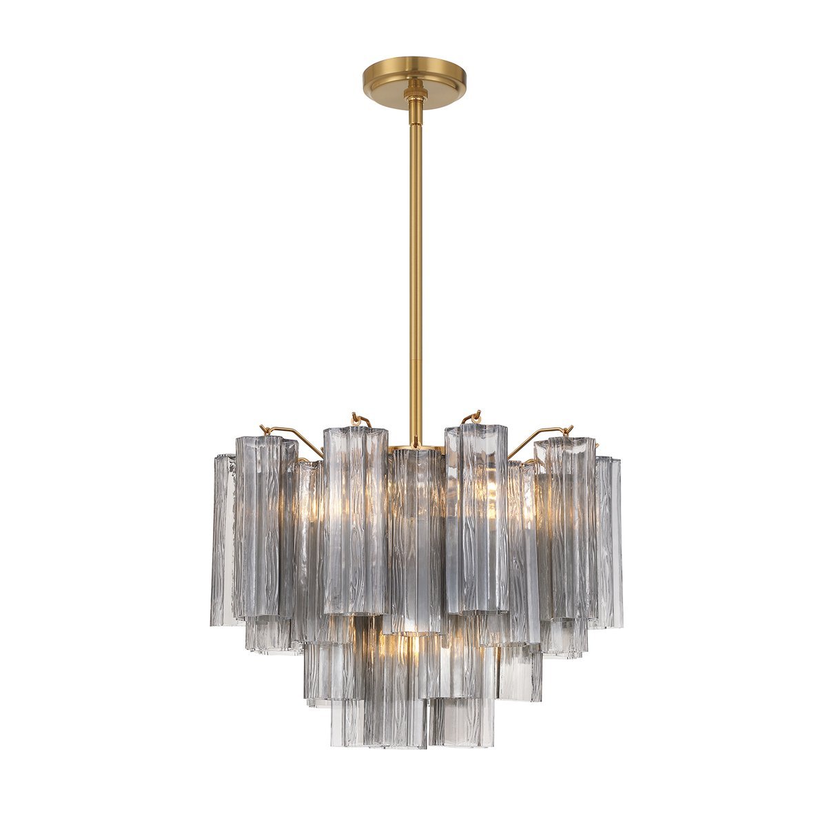 Aurora Murano Chandelier Glass Tube Layered Amber - Blowlighting