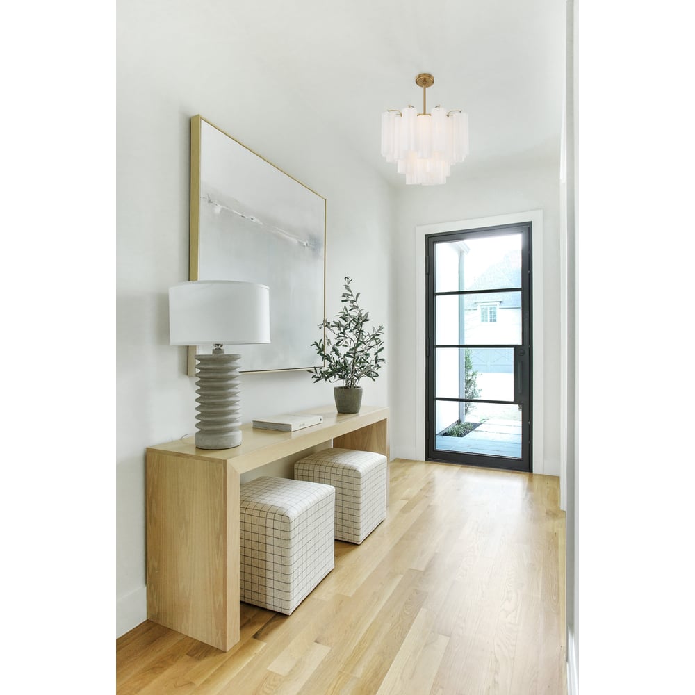 Aurora Murano Chandelier Glass Tube Layered Amber - Blowlighting