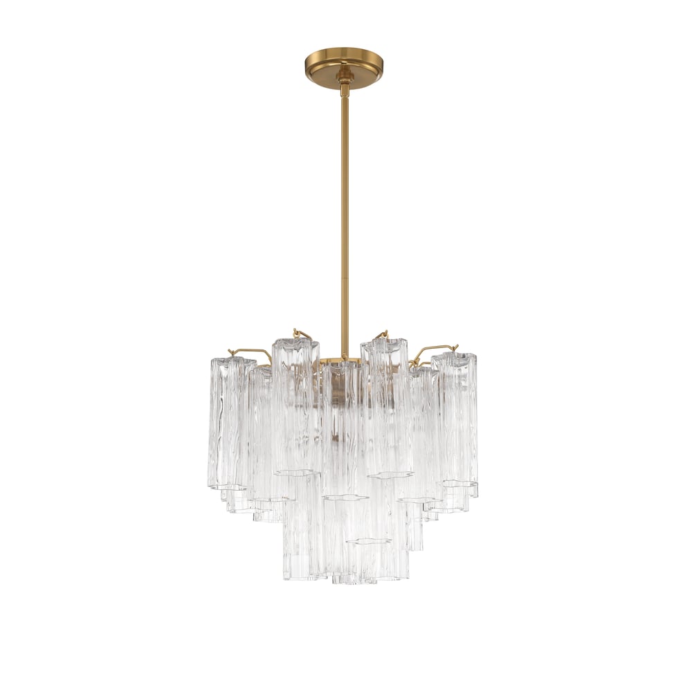 Aurora Murano Chandelier Glass Tube Layered Amber - Blowlighting