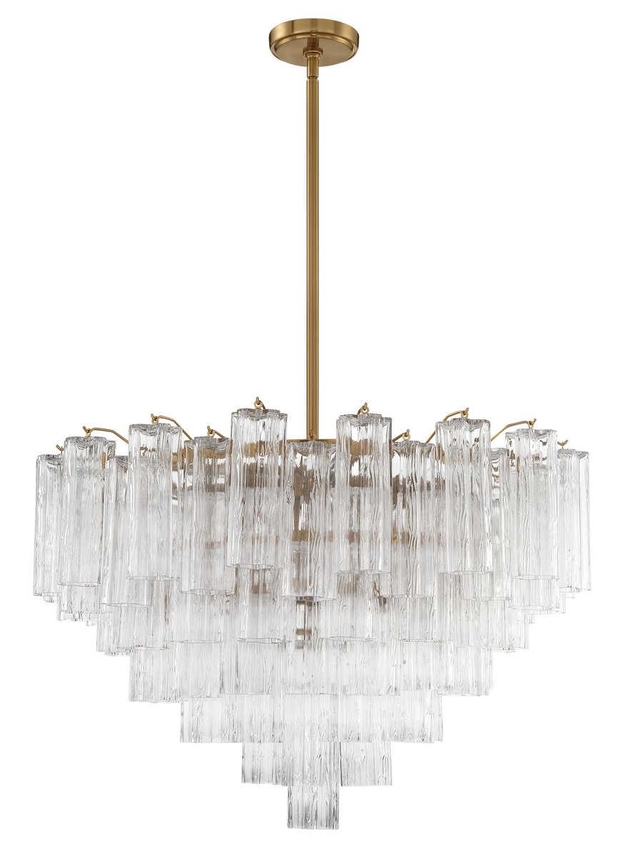 Aurora Murano Chandelier Glass Tube Layered Amber - Blowlighting