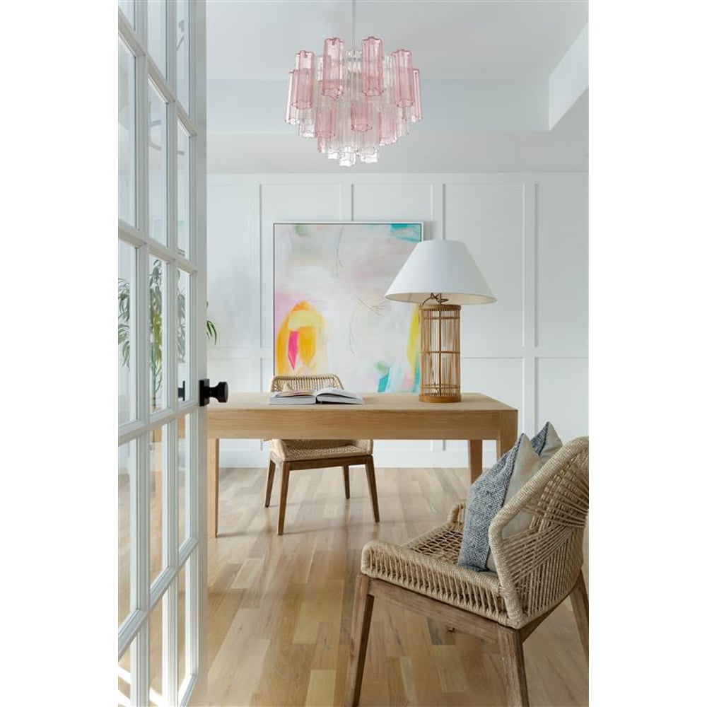 Aurora Murano Chandelier Glass Tube Layered Amber - Blowlighting