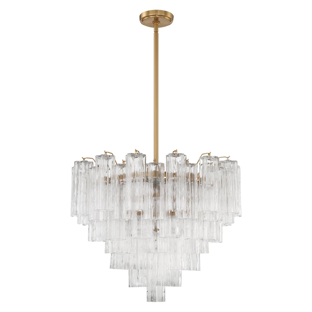 Aurora Murano Chandelier Glass Tube Layered Amber - Blowlighting