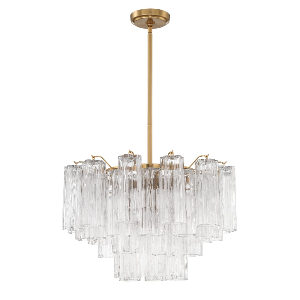 Aurora Murano Chandelier Glass Tube Layered Amber - Blowlighting