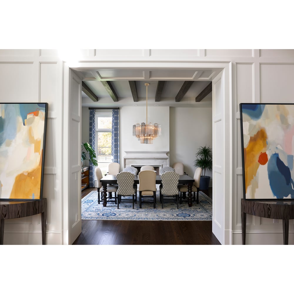 Aurora Murano Chandelier Glass Tube Layered Amber - Blowlighting