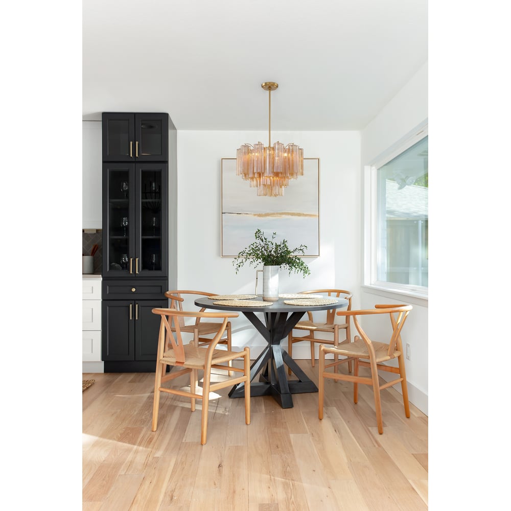 Aurora Murano Chandelier Glass Tube Layered Amber - Blowlighting