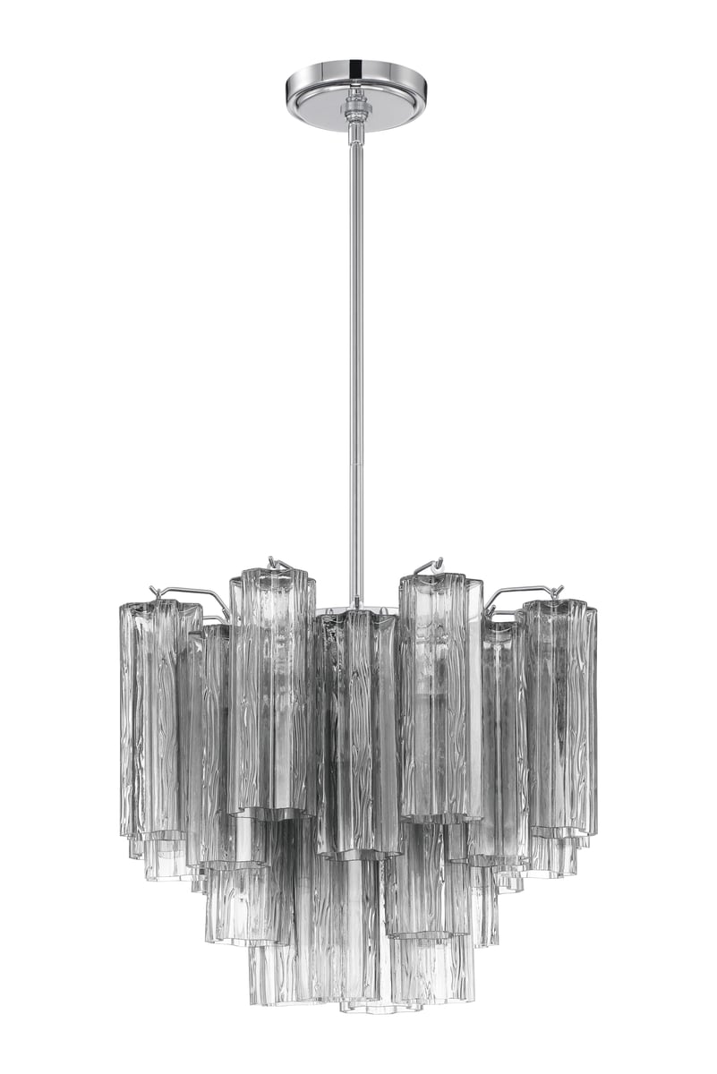 Aurora Murano Chandelier Glass Tube Layered Amber - Blowlighting
