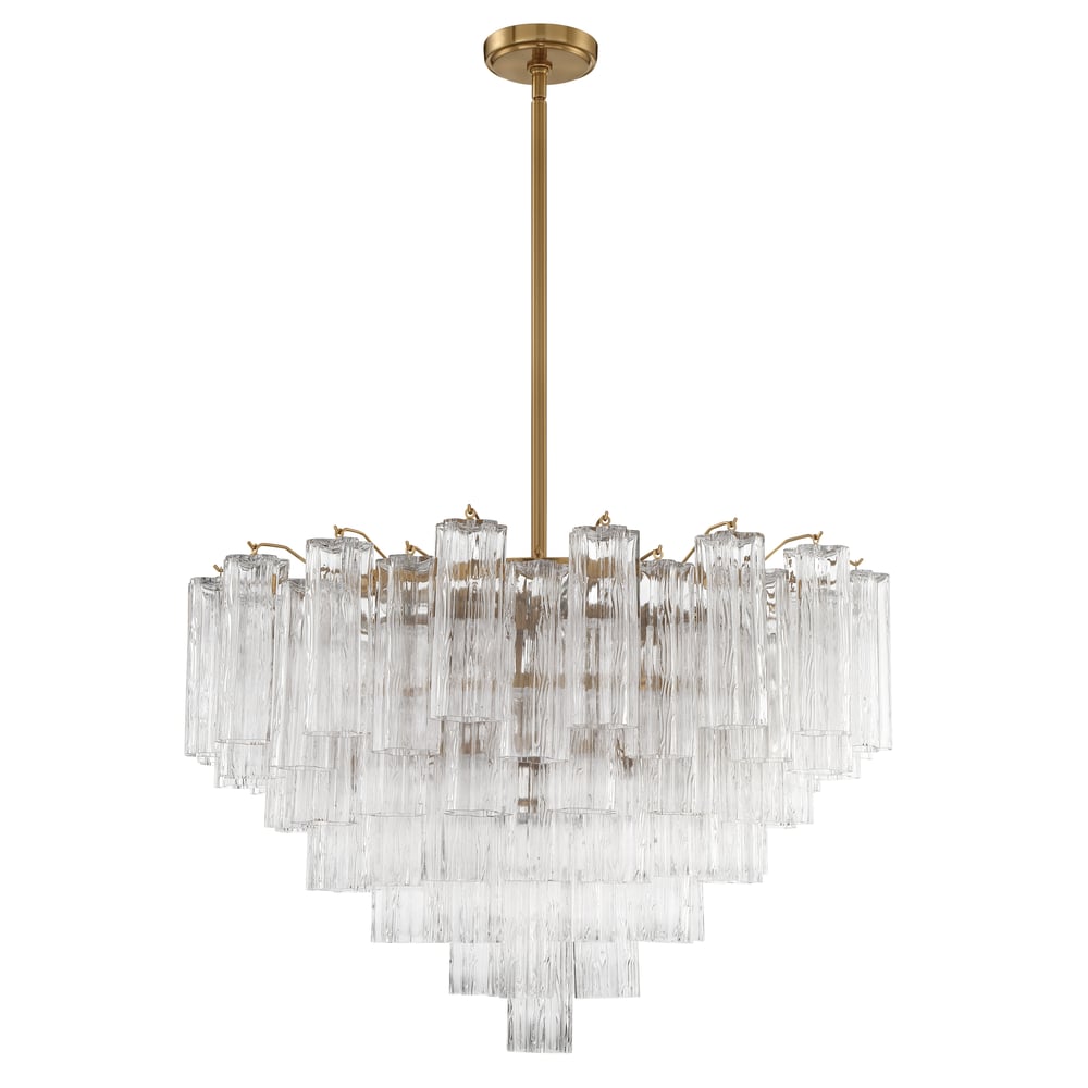 Aurora Murano Chandelier Glass Tube Layered Amber - Blowlighting