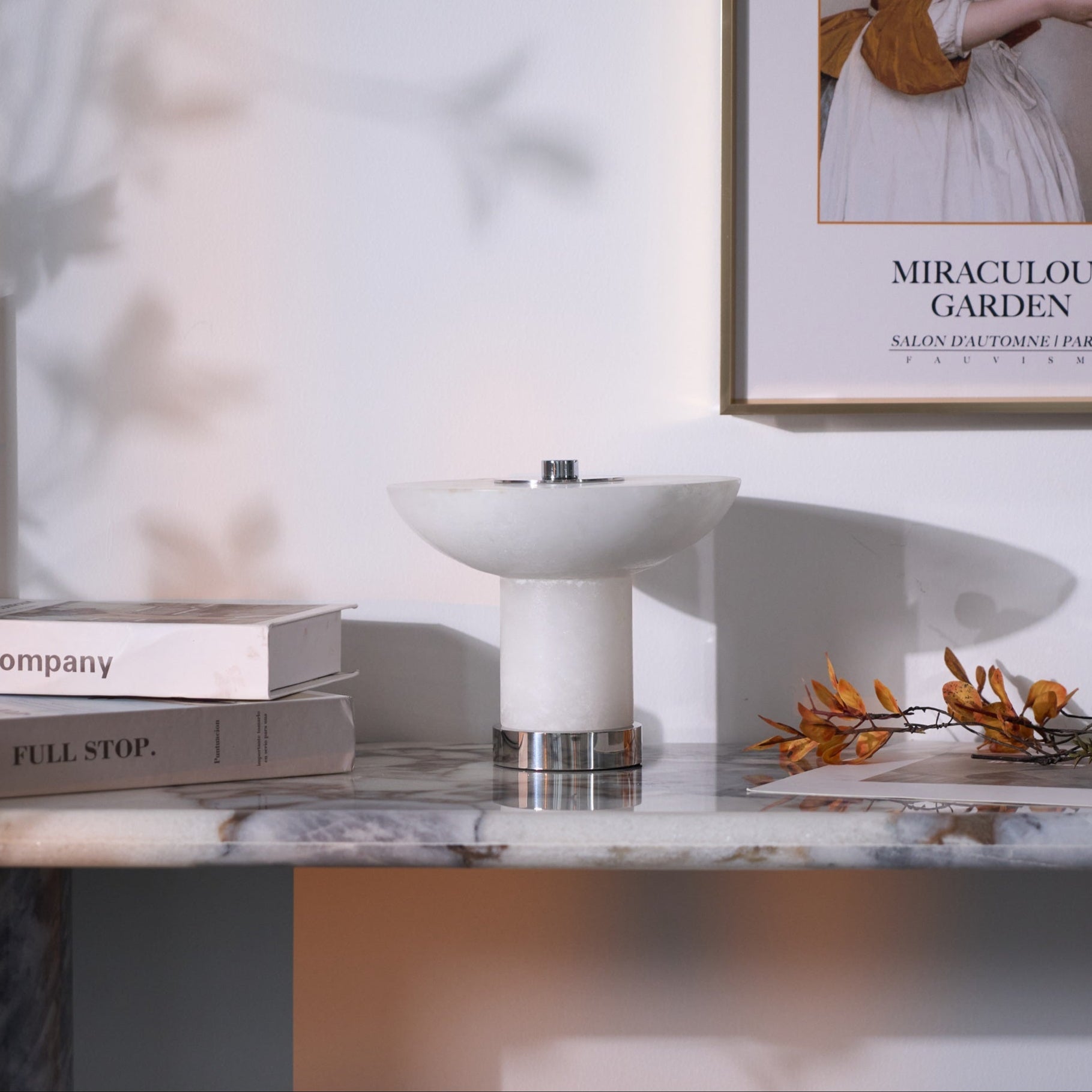 Eurnoran Mushroom Shaped Alabaster Table Lamp - Blowlighting