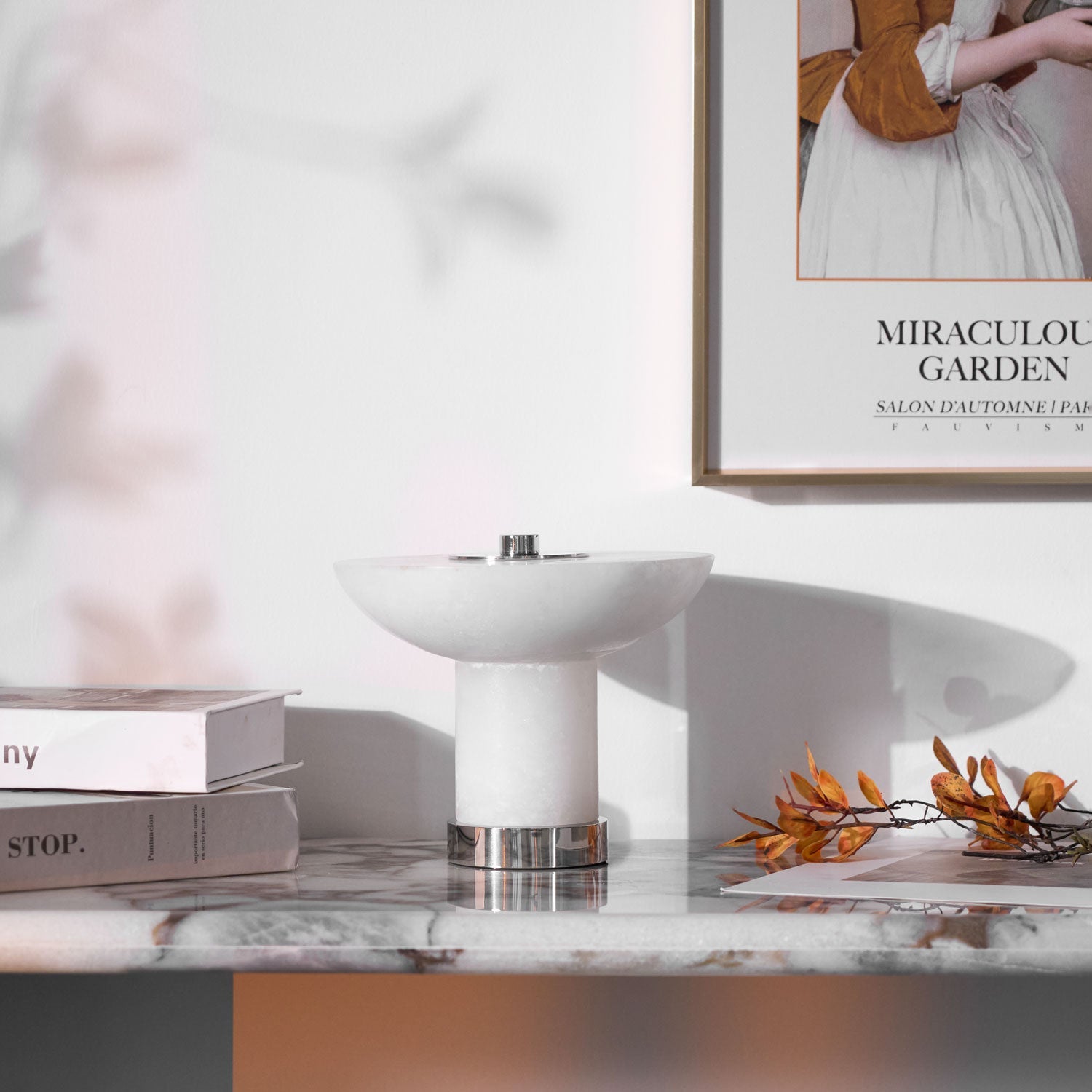 Eurnoran Mushroom Shaped Alabaster Table Lamp - Blowlighting