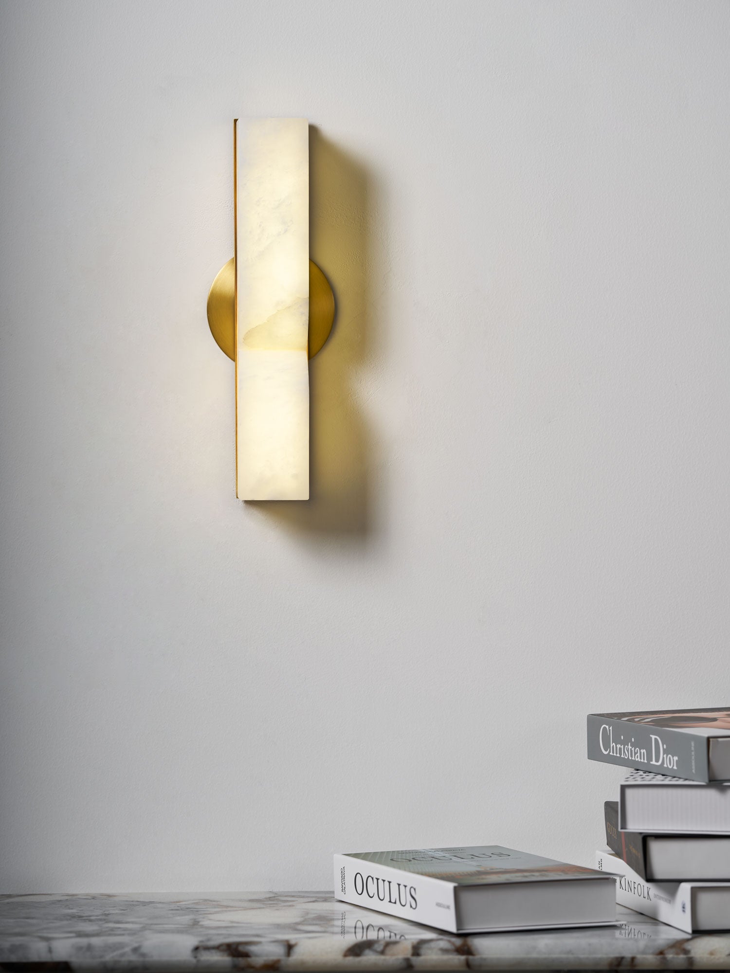 Lunaris Alabaster Rectangular Wall Lamp - Blowlighting