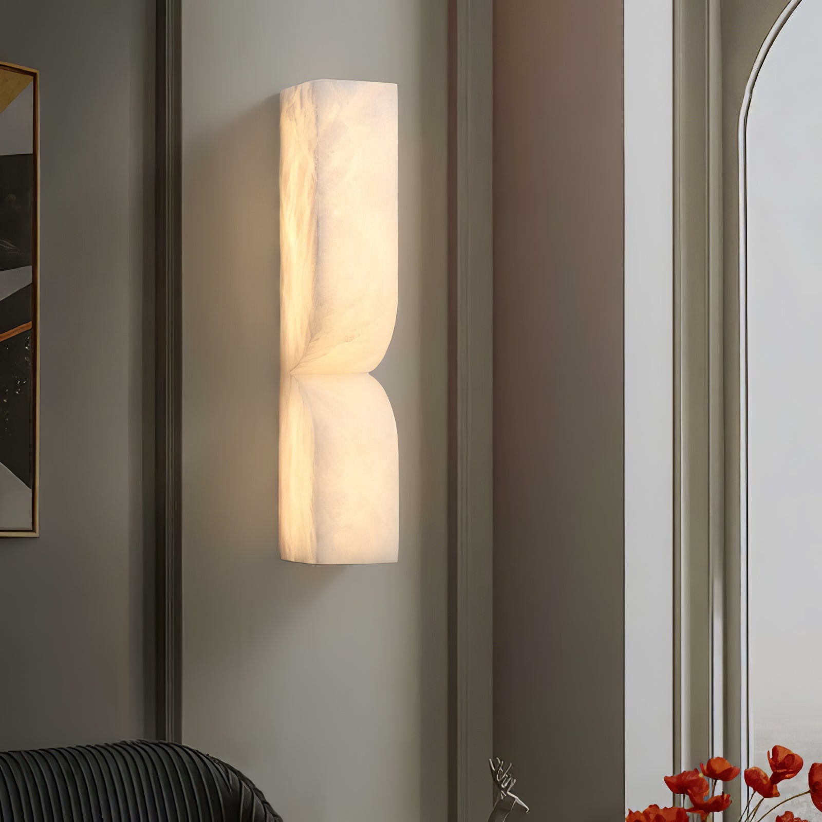Lunaris Alabaster Rectangular Wall Lamp - Blowlighting