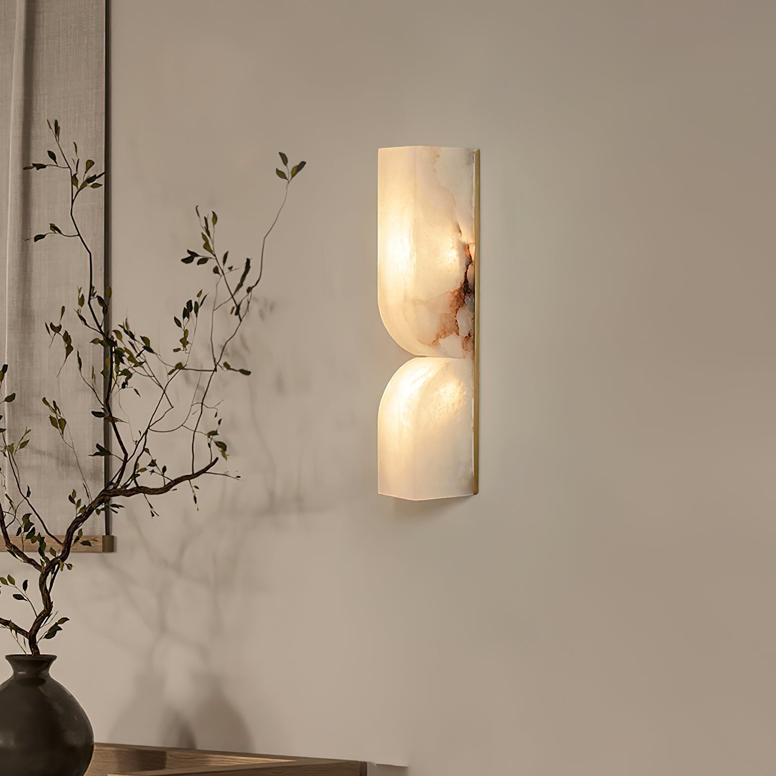 Lunaris Alabaster Rectangular Wall Lamp - Blowlighting