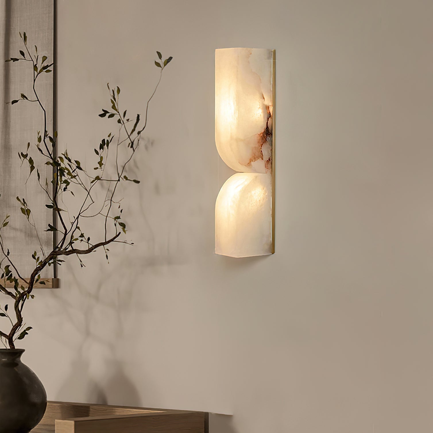 Lunaris Alabaster Rectangular Wall Lamp - Blowlighting
