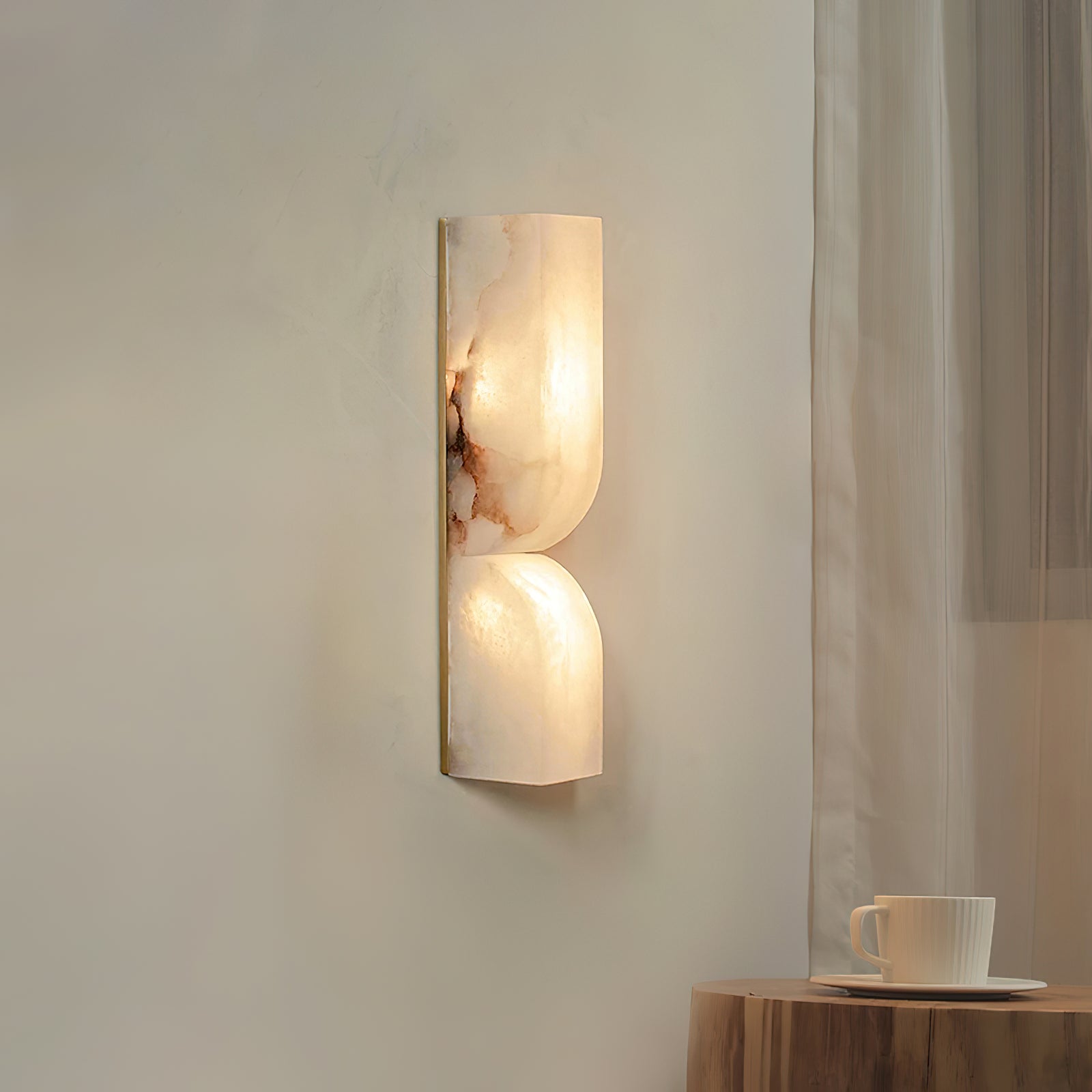 Lunaris Alabaster Rectangular Wall Lamp - Blowlighting