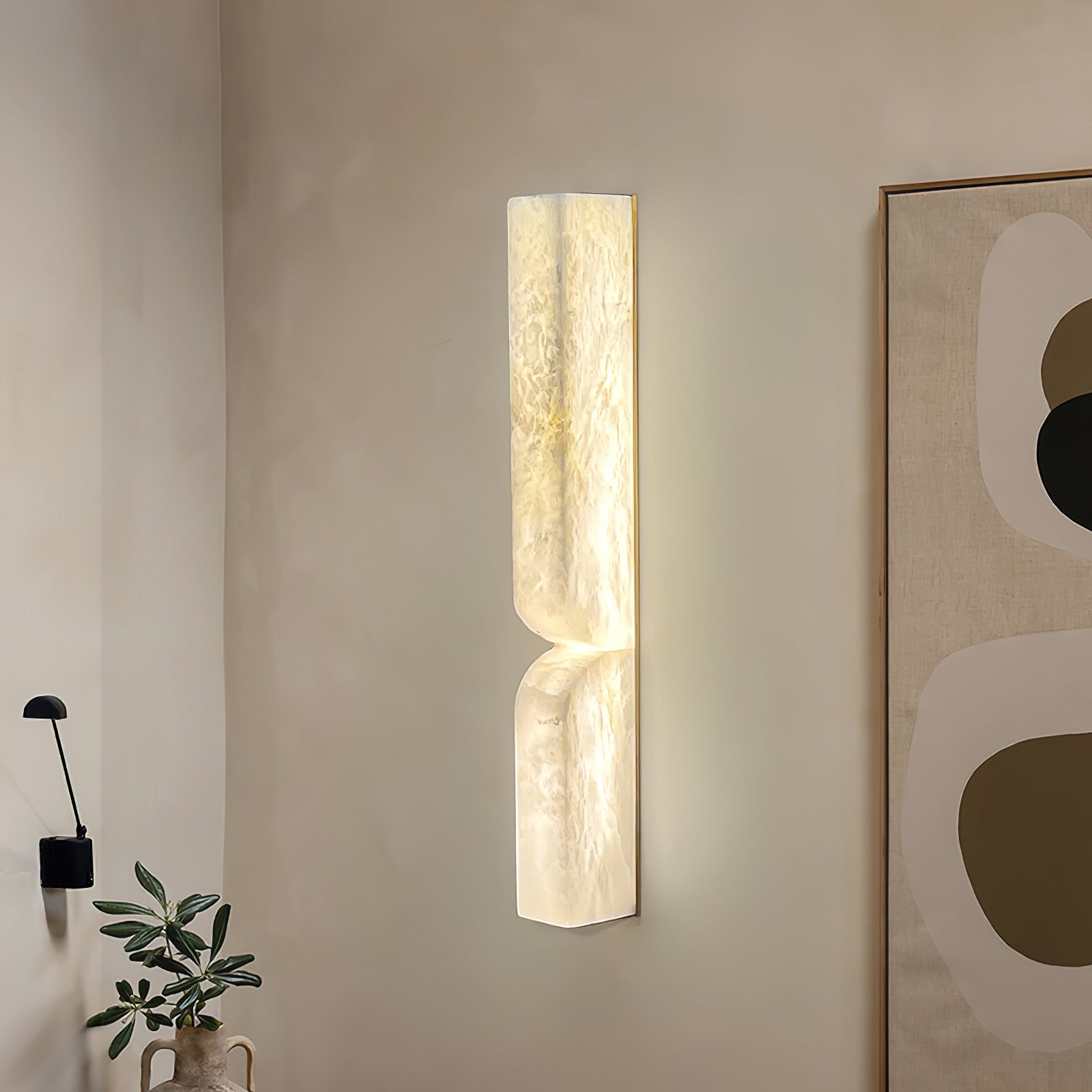 Lunaris Alabaster Rectangular Wall Lamp - Blowlighting